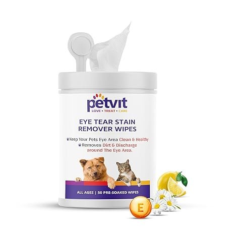 Petvit Pet Wipes for Cleaning Eye Tear Stain